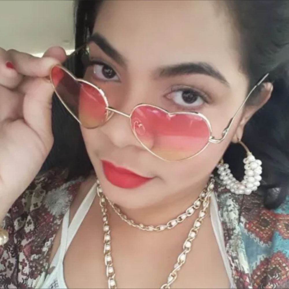 Ladies Heart Shaped Metal Sunglasses